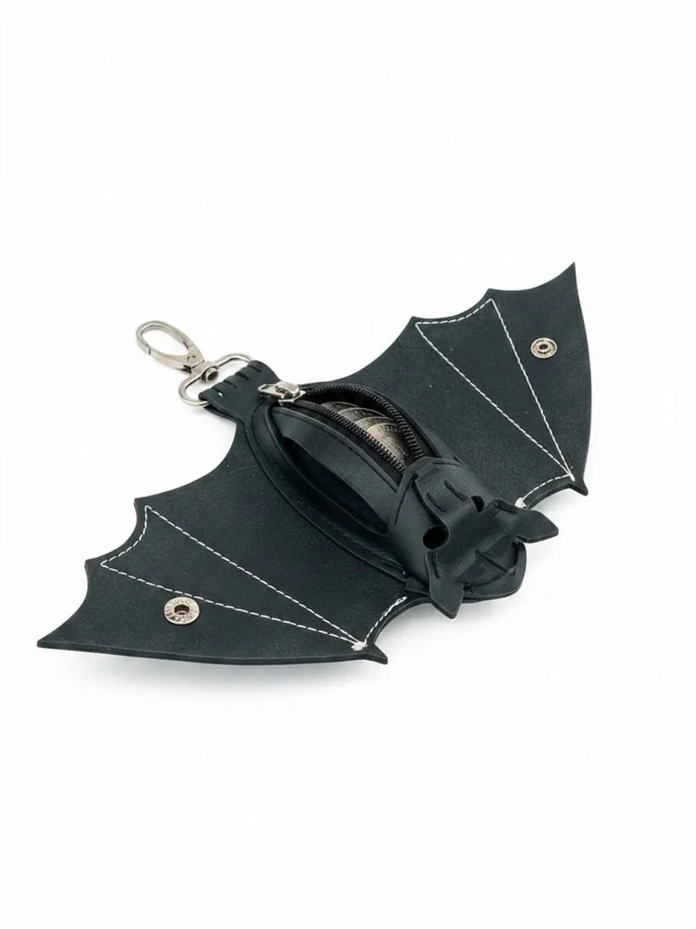 🆕 Vegan Leather - Spooky - Bat Wing - Coin - Belt Pouch - Keychain - Bag Charm